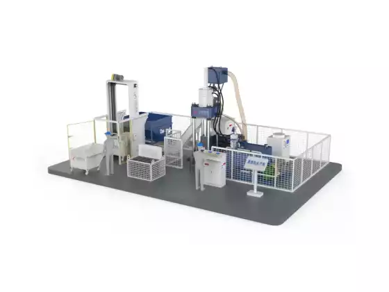 Valurautalastujen briketointikone